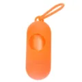 Portable pet waste bag dispenser with hook orange dog poop bag holder for outdoor walking pets - Orange