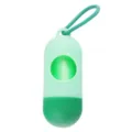 Portable Dog Poop Bag Dispenser Pet Waste Bag Holder with Roll Green Capsule Set. - Light Green & Dark Green