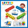 Children English letter matching game toy set with colorful blocks, bell and word cards. - Letter Matching (Large)