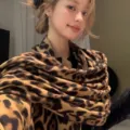 Leopard print thick warm winter scarf Y2K retro fashion long shawl for women cozy neck warmer - Yellow Black Leopard