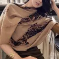 Classic leopard print scarf shawl luxury vintage retro style elegant wrap for women - Leopard - Coffee