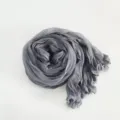 Elegant lightweight grey crinkled sheer scarf breathable sun protection shawl versatile wrap - Gray
