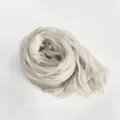 Grey wrinkled lightweight scarf, soft breathable bubble texture sun protection shawl variant - Off White
