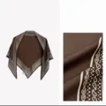 Brown paisley print triangular scarf fashion retro elegant thin shawl women head wrap - Coffee