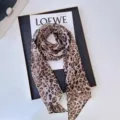 Leopard print silk scarf chic French vintage neckerchief stylish hair band accessory - Leopard Print