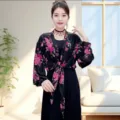 Floral print chiffon sun protection shawl, lightweight breathable summer cardigan for women - Pink Lily