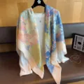 Women's spring summer ethnic floral print shawl square scarf elegant versatile wrap sun protection - Hawaiian Style