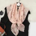 Lightweight pink floral square chiffon scarf, breathable summer neckerchief and stylish wrap. - Small Daisy - Orange