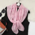 Sommer rosa blumen quadratischer schal, leicht und atmungsaktiv durchsichtiger halstuch damen. - Sonnenblume - Rosa