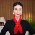 Solid color pleated skinny scarf for women, elegant long neck ribbon for spring and summer. - Red