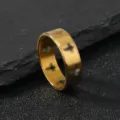 Goldener Edelstahlring mit Kreuz-Motiv, minimalistischer Titanschmuck fuer Herren - 6 / Hohlkreuz-Stil / Gold