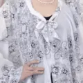 Women lightweight sheer sun protection shawl floral print elegant outdoor cape for summer - Black Porcelain