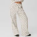 Witte Joggingbroek met Stippen voor Dames Casual Comfortabele Broek met Zakken en Koord - S / Bottoms / Broken Wit