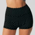 Hoge taille polkadot yoga shorts voor vrouwen sneldrogende fitness sportkleding broek - S / Bottoms / Zwart