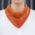 Shiny pleated triangular scarf for women, fashion neckerchief for spring and autumn. - Diamond-studded Version / Orange