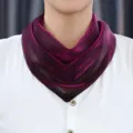 Pleated triangle scarf for women, elegant neckerchief for spring and autumn daily wear. - Diamond-studded Version / Rose Purple