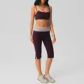 Mooie stijlvolle gestippelde yoga set high waist legging en halter sport bh outfit - S / Top en Broek / 7/8 Leggings Set / Paars Met Blauwe Stippen