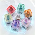 Colorful transparent mechanical keyboard switch decompression keychain stress relief toy - 6-Switch Fidget Spinner Button (2000) / Without Lights