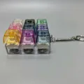 Colorful Luminous Mechanical Switch Fidget Keychain Variant Multi-color 3x3 Style - 7-Color 9-Grid Block Button (2000) / With LED Lights