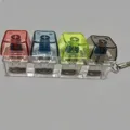 Colorful mechanical keyboard switch keychain decompression toy with luminous LED lights. - With LED Lights / 4-Grid Multicolor