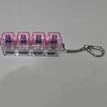 Mechanical switch keychain fidget toy, 4 keys with pink translucent keycaps and blue switches. - No Light / 4 Grids Pink