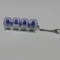 Transparent 4-switch mechanical keyboard keychain fidget toy variant, purple blue. - No Light / Light Purple