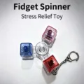 Mechanical switch fidget spinner keychain, colorful decompression toy ring accessory variant. - 3-Switch Fidget Spinner Button (2000) / With Light