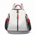 Zaino da donna in morbido pelle elegante multifunzionale casual da viaggio bianco. - Bianco