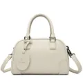 Elegante borsa Boston in pelle bianca da donna, pratica e stilosa borsa a tracolla. - Bianco avorio