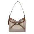 Borsa a spalla minimalista in pelle morbida da donna, grande borsa hobo elegante per ufficio. - Grigio