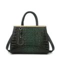 Borsa a mano con motivo coccodrillo verde, elegante borsa a tracolla da donna - Verde