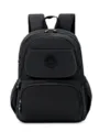 Zaino da viaggio casual in nylon nero, borsa scolastica leggera multistrato giornaliera. - Nero