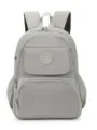 Zaino casual grigio in nylon per donna leggero multitasche per viaggio e lavoro - Grigio chiaro