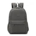 Zaino in nylon impermeabile grigio scuro, grande borsa casual da donna per scuola e viaggi. - Grigio scuro