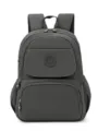 Zaino casual in nylon da donna con tasche multiple viaggio borsa scuola grigio scuro moda - Grigio scuro