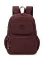 Donna casual vino rosso nylon zaino multi-tasche leggero viaggio borsa per scuola. - Rosso scuro