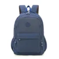 Zaino da donna in nylon blu, borsa scolastica impermeabile casual, grande zaino da viaggio. - Blu scuro