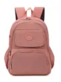 Sac à dos en nylon décontracté pour femme, sac de voyage léger multi-poches rose. - Rose