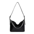 Borsa a spalla nera da donna, borsa ascellare in pelle opaca vintage variante dumpling bag. - PU Nero