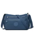 Casual Nylon Shoulder Bag for Women Multi Pocket Crossbody Daily Travel Handbag Blue - Dark Blue