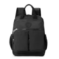 Zaino in nylon nero per uomo donna, borsa da viaggio casual per scuola con tasche multiple. - Nero