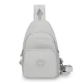 Zaino monospalla grigio casual da donna, borsa in nylon da petto per viaggio e uso quotidiano. - Grigio chiaro