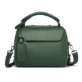 Borsa a mano in pelle verde scuro, elegante borsa a tracolla con manico per donna. - Verde