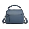 Borsa a mano morbida e blu da donna, elegante borsa a tracolla e spalla variante. - Blu