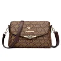 Donna borsa a tracolla stampata marrone borsa a spalla elegante casual piccola borsa - Marrone Monogramma