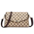 Borsa a tracolla donna stampata vintage borsa a spalla grande capacità borsa giornaliera - Lettera Gialla con Marrone