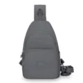 Borsa da petto in nylon grigio zaino monospalla casual versatile zainetto da viaggio donna - Grigio scuro