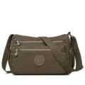 Casual Nylon Crossbody Shoulder Handbags Multi-Pocket Everyday Use For Women Bag - Army Green
