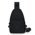 Borsa a tracolla nera versatile da donna, zainetto pettorale casual per viaggi. - Nero