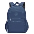 Zaino scolastico multifunzionale classico in nylon blu scuro per studenti e uso quotidiano. - Blu scuro
